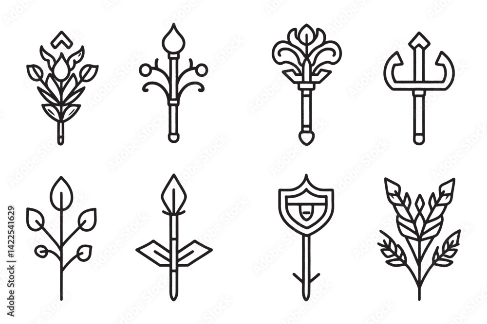 Tarragon ultra minimalist 2D line art Tarragon ultra minimalist 2D line art