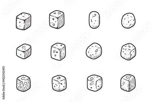Tater Tots Minimalist 2D Line Design
