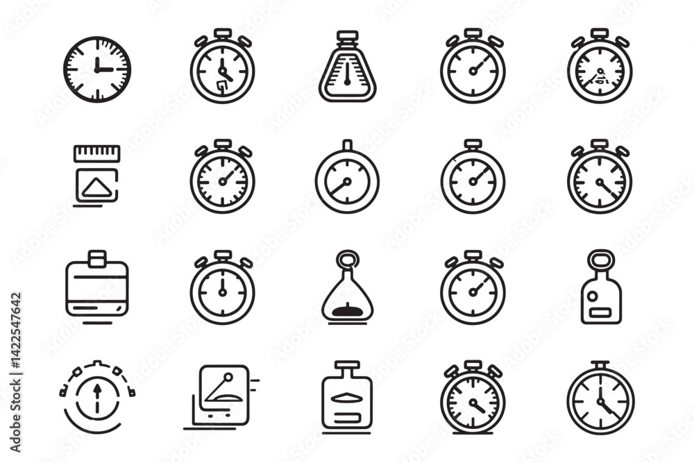 Minimalist Timer Icon 2D Line Art Design Minimalist Timer Icon 2D Line Art Design