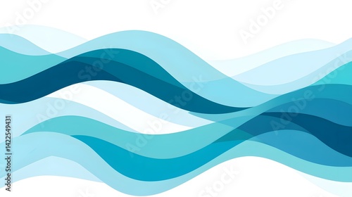 Wallpaper Mural Abstract teal waves graphic design. Torontodigital.ca
