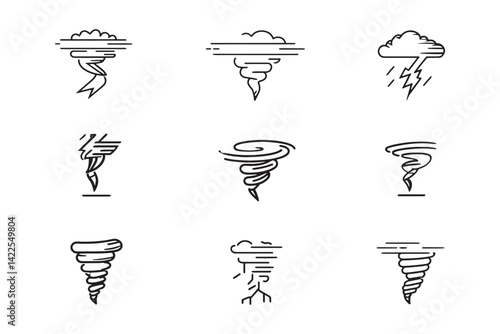 Tornado icon ultra minimalist 2D design
