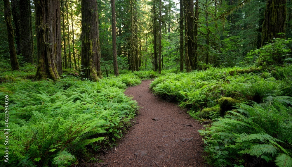 Fototapeta premium Lush forest path (1)