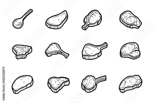 Veal Cutlet Icon Simple 2D Art