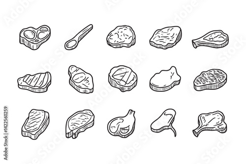 Veal Cutlet 2D Line Art Minimalist