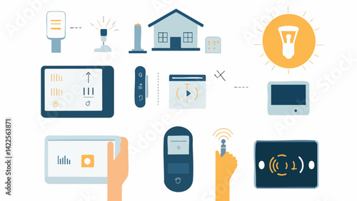 Smart Home Device Interaction with Thermostat.eps