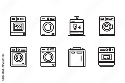 Washing machine ultra minimalist line art