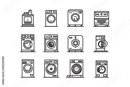 Washing machine icon ultra minimalist design