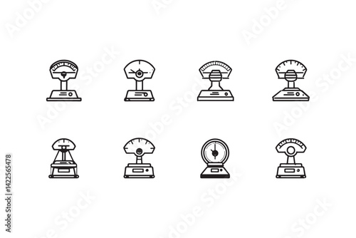 Weaving loom ultra-minimalist line art style