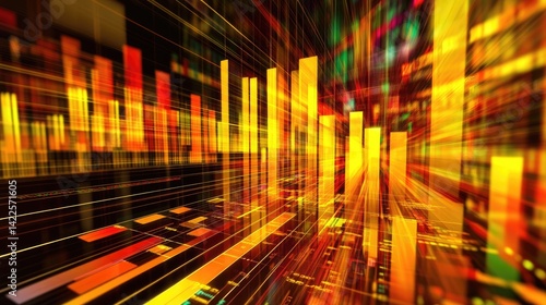 Abstract Orange and Yellow Data Visualization Background