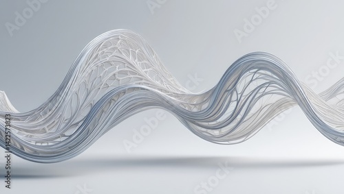 Fototapeta Naklejka Na Ścianę i Meble -  3d render of abstract detailed shape. Dynamic futuristic background.