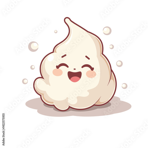 Cute smiling mist vector, joyful character illustration, weather concept