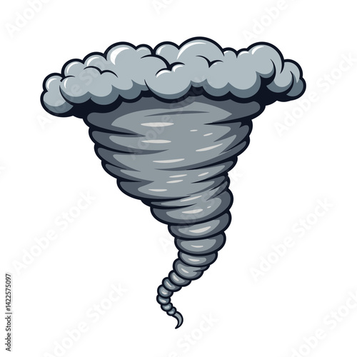 Drawing of tornado vector, symbolizing extreme weather, nature concept