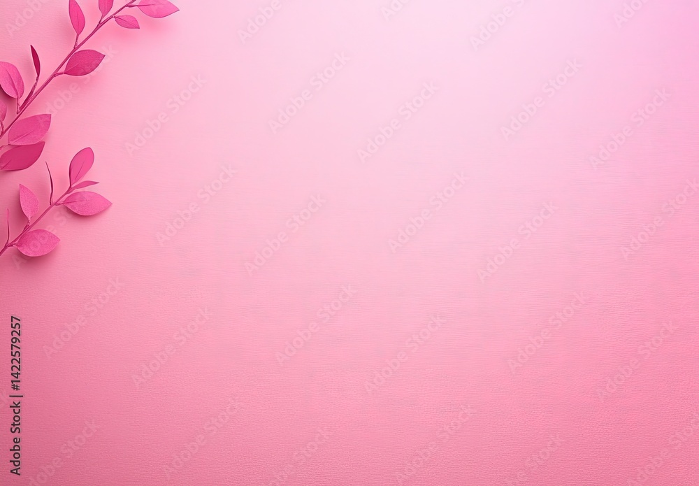 Fototapeta premium Pink Floral Minimalist Design: Delicate Paper Branches on Soft Background