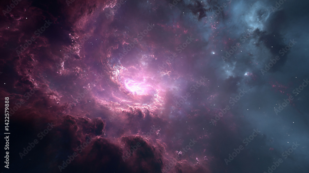 Fototapeta premium Mystical Dark Fantasy Galaxy in Shadows, Space photography, Universe, Nebulae