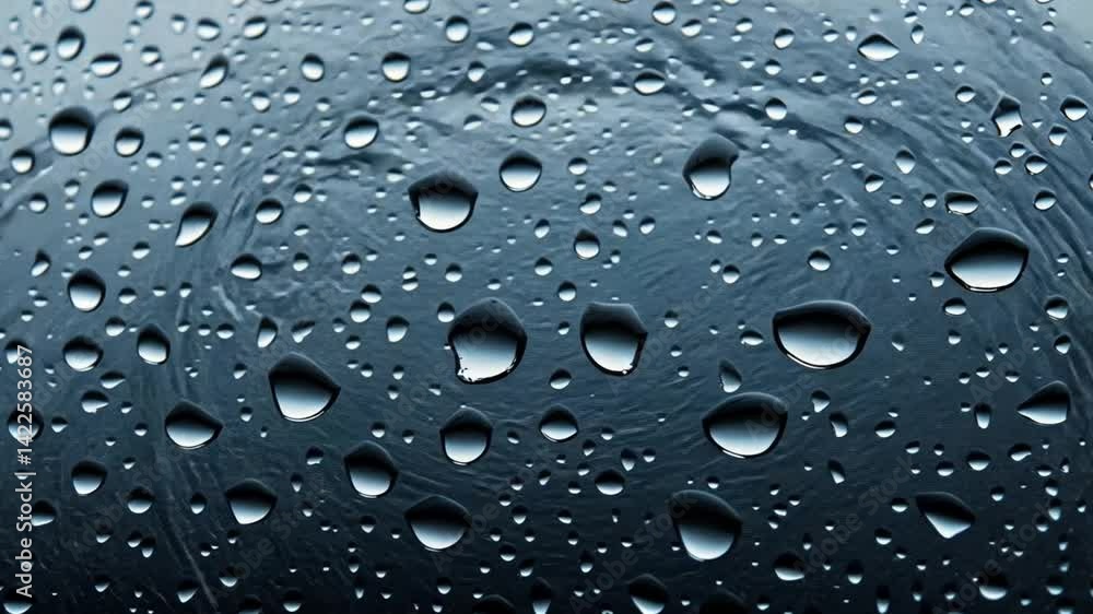 Close-Up of Raindrops on a Transparent Window Pane Close-Up of Raindrops on a Transparent Window Pane