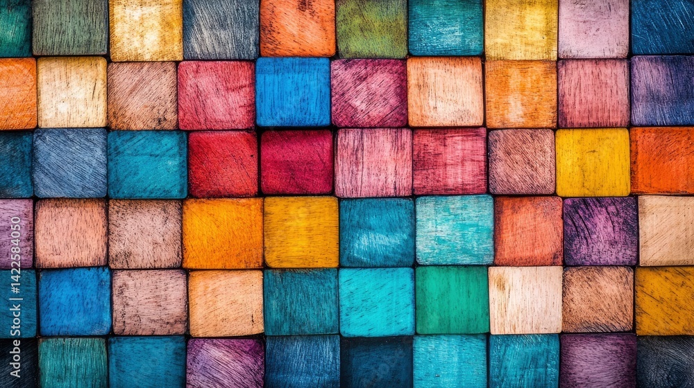 Vibrant Wooden Blocks: A Colorful Mosaic of Hues and Textures Vibrant Wooden Blocks: A Colorful Mosaic of Hues and Textures