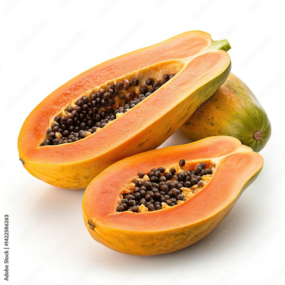 papaya isolated on white background papaya isolated on white background