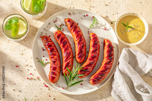 Spicy roasted sausage with spices and rosemary.
