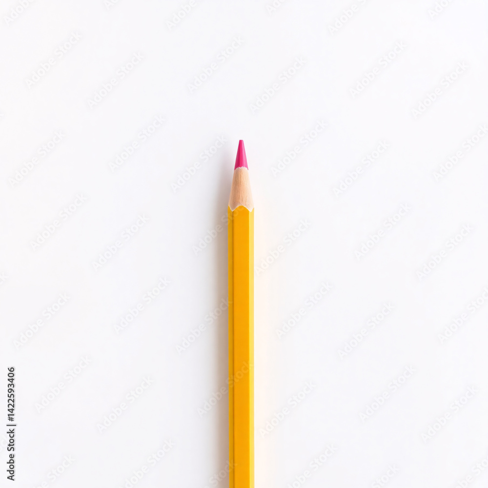 Yellow pencil with a pink tip point create with generative ai Yellow pencil with a pink tip point create with generative ai