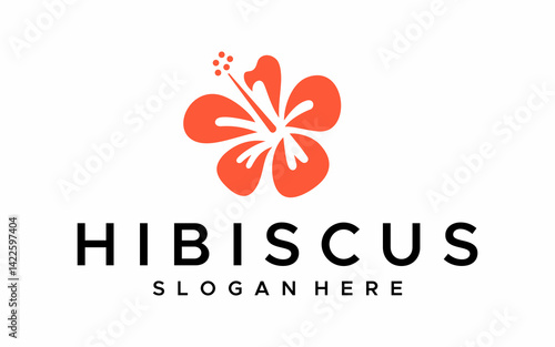 hibiscus logo floral natural flower plant