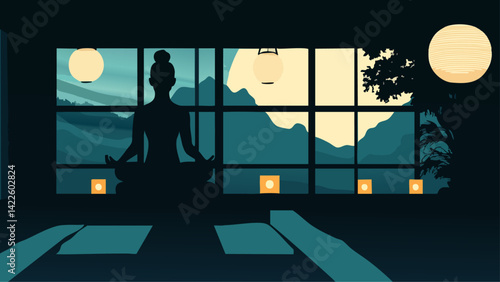 Yoga Class in Peaceful Studio Environment