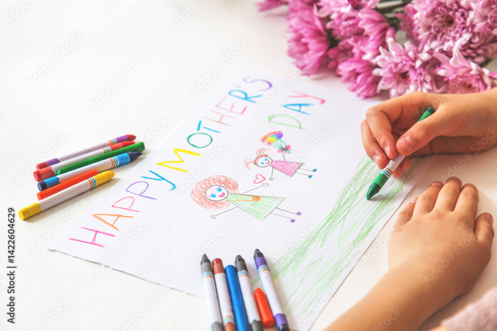 Child drawing a colorful Child drawing a colorful