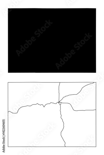 Colorado State Border With Interstate Highway Lines