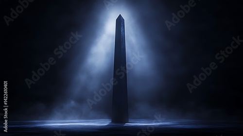 Wallpaper Mural Illuminated obelisk in dark foggy environment Torontodigital.ca