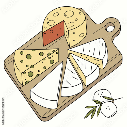Artisan Cheese Board: Cheddar, Brie.
