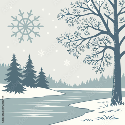 Winter Wonderland: Snowy River, Bare Tree.