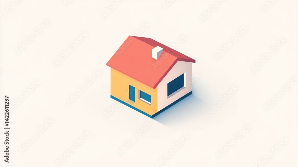 Isometric Cartoon House Illustration Isometric Cartoon House Illustration
