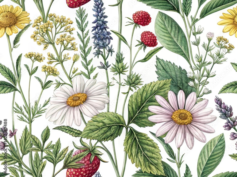 Detailed Herbal Apparel Pattern Illustrations Macro Photography Detailed Herbal Apparel Pattern Illustrations Macro Photography