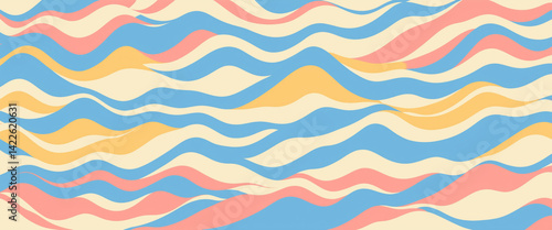 blue yellow pink wave pattern