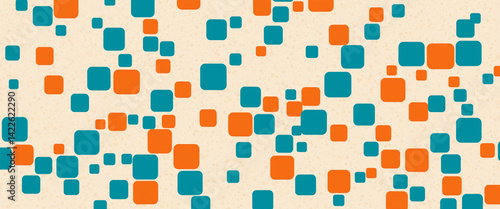 orange and teal square patt...