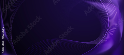 Modern abstract purple wave on dark violet background,tech banner, corporate business concept, hi-tech abstract background, business or presentation