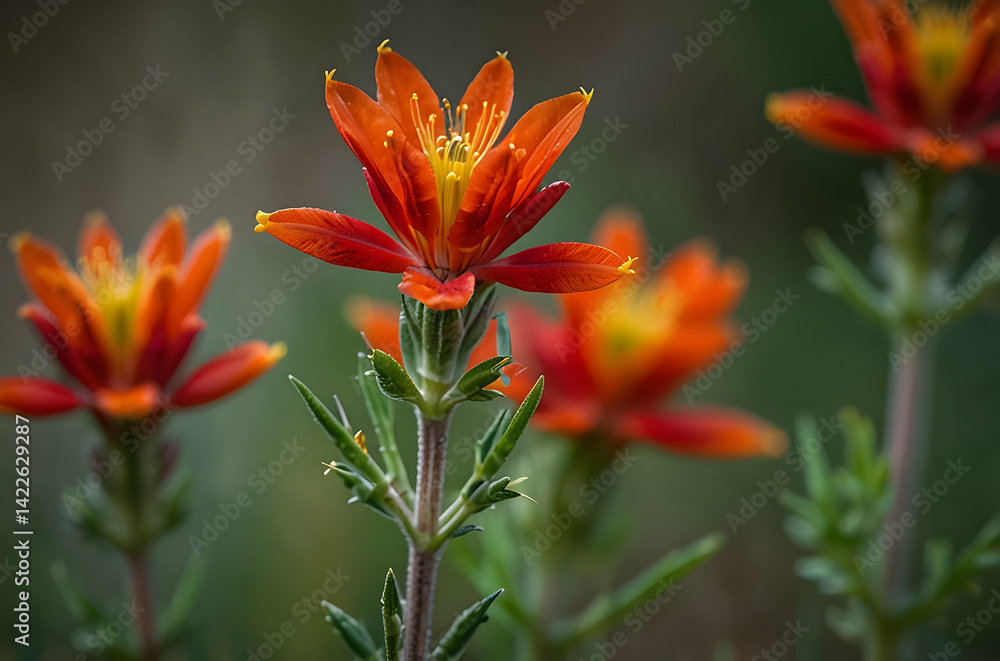 Fototapeta premium Graceful Indian Paintbrush Flower