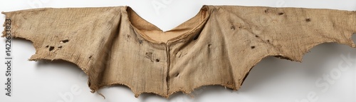 Obraz na płótnie Torn, tattered cape, showing wear and battle damage - war battle-damaged shadow worn background w salonie