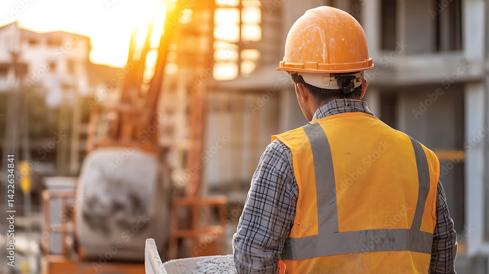 Construction Worker Overlooking Site
