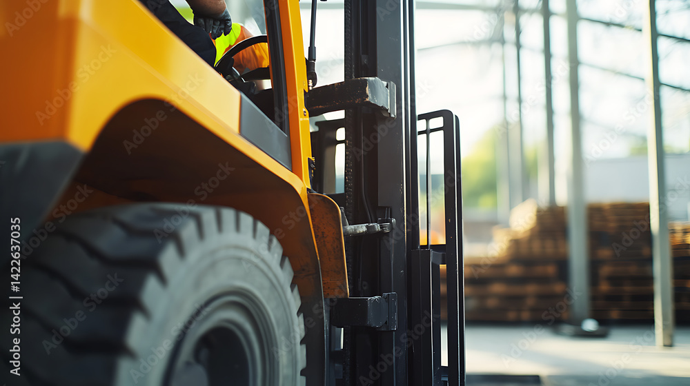 Forklift Operator in Industrial Setting