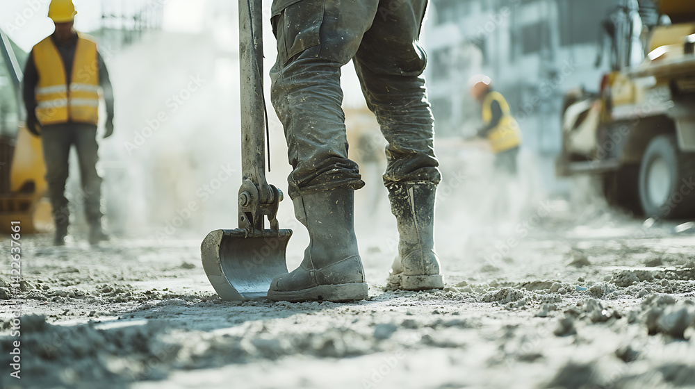 Construction Worker Operating Heavy Machinery