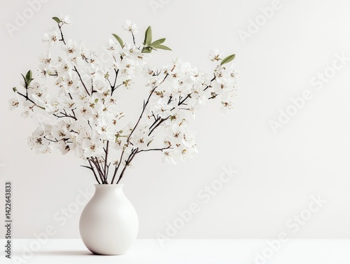 Elegant White Floral Arrangement in Simple Vase for Minimalist Home Decor Inspiration and Shabby Chic Style