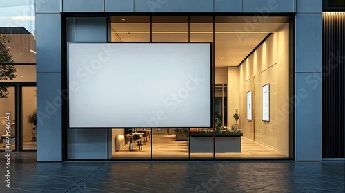 Blank billboard modern storefront mockup minimalist design advertising template