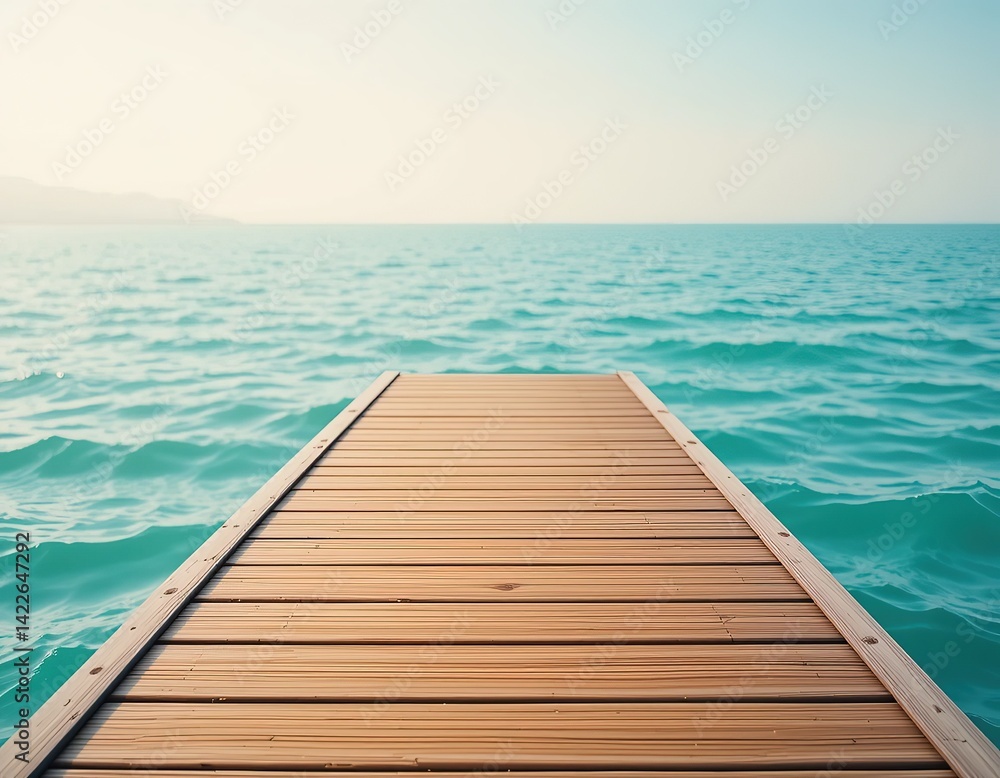 Obraz premium Tranquil Wooden Pier by the Water