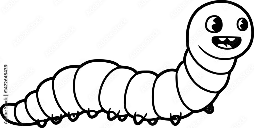 Worm icon. Black silhouette. Front side view. Vector simple flat graphic illustration. Worm icon. Black silhouette. Front side view. Vector simple flat graphic illustration.