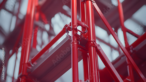 Obraz na płótnie Red Metal Framework Structure w salonie