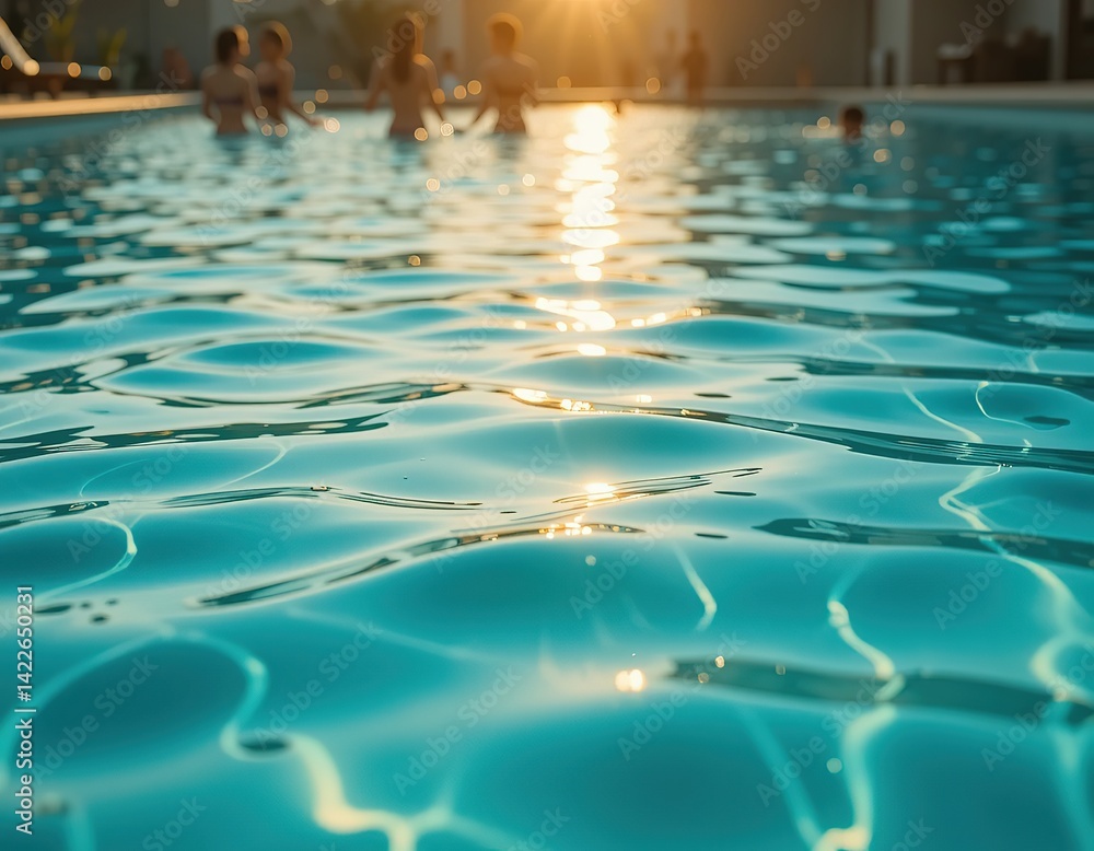 Obraz premium Sunset Pool Vibes with Friends