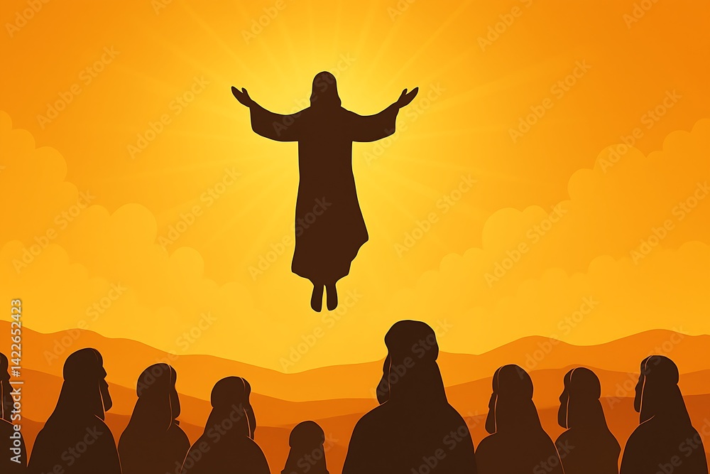 Silhouette of Ascension of Jesus Christ