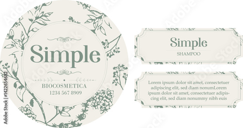 Logo para productos naturales, etiqueta delantera y trasera
