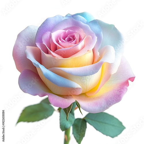 Rainbow Rose Flower Blossom Pastel Colors Nature