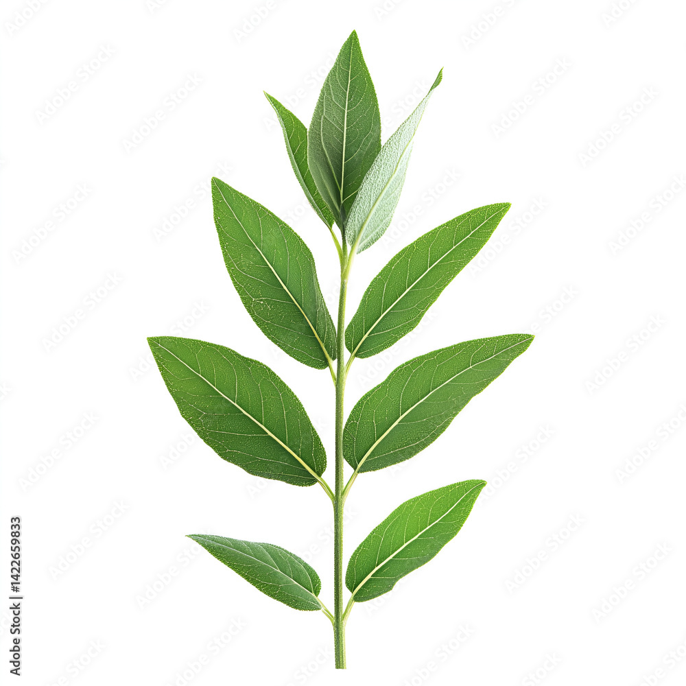 Green sprig with vibrant leaves nature plant botany Green sprig with vibrant leaves nature plant botany